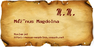 Mónus Magdolna névjegykártya
