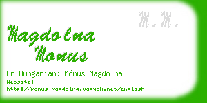 magdolna monus business card
