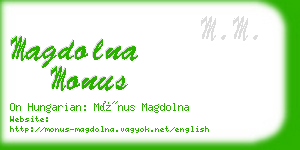 magdolna monus business card